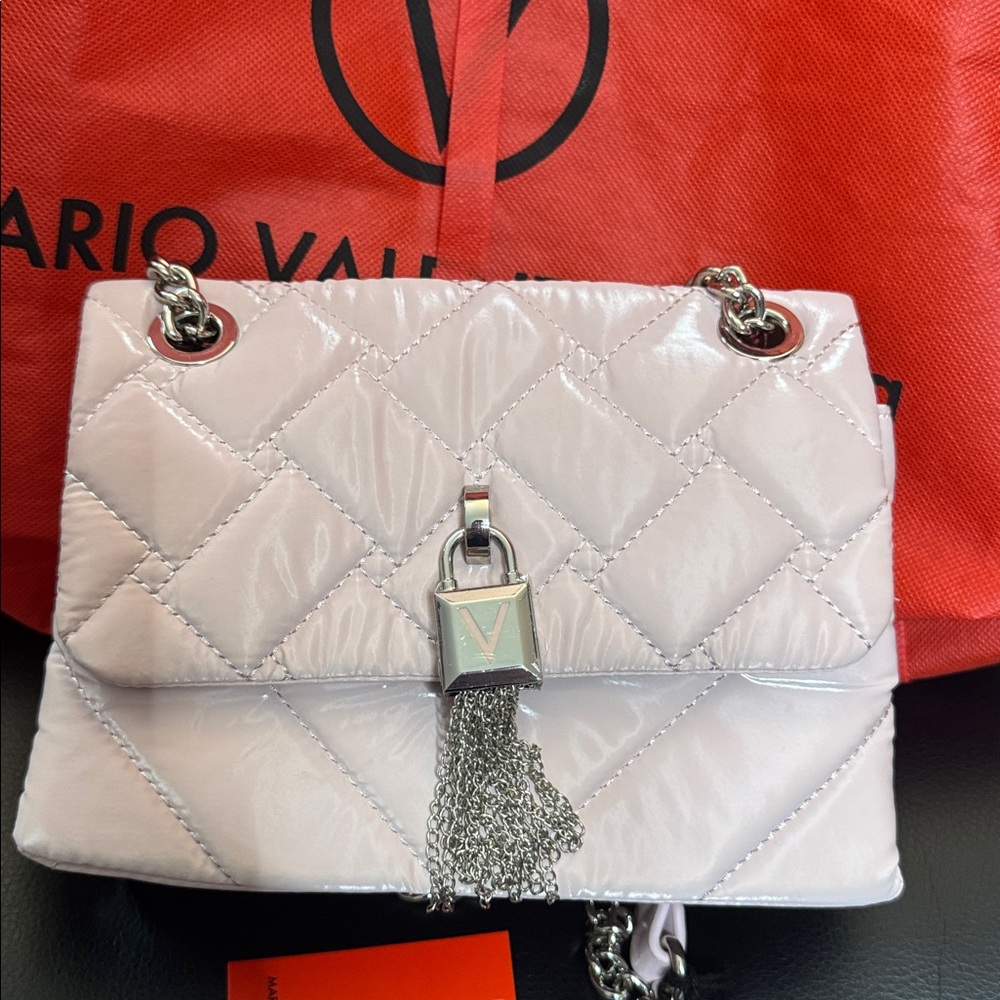 Mario Valentino Blush Pink Iridescent Crossbody